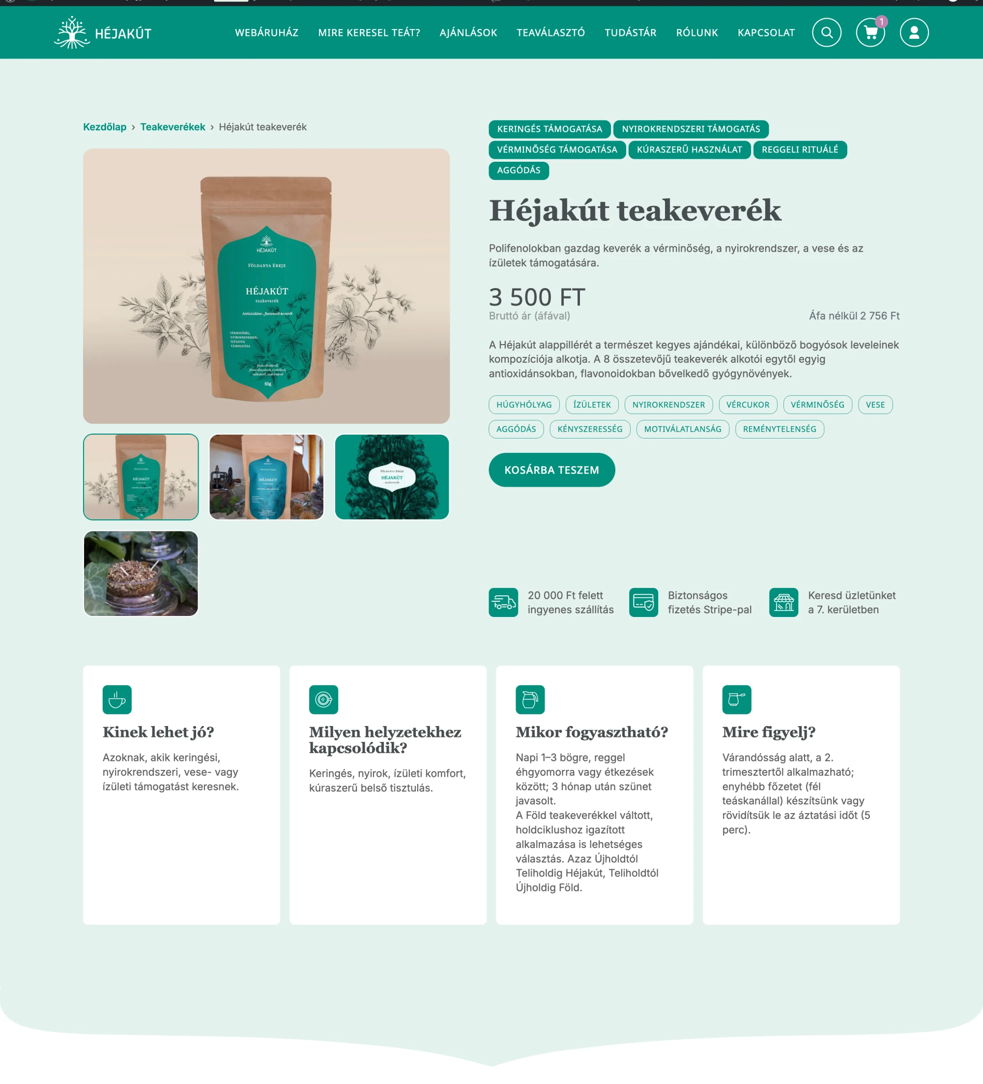 Woocommerce termékadatlap