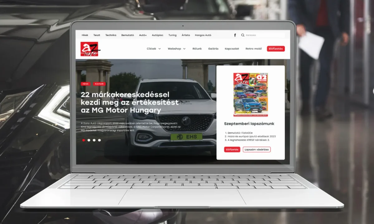 Azautó UI design és weboldalkészítés hírportál